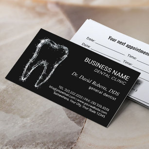 Tandarts Clean Tooth Professionele Zwarte Tandheel Afsprakenkaartje