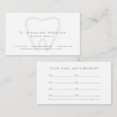 Tandarts Clean White Afspraakkaart Visitekaartje (Voorkant / Achterkant)