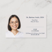 Tandarts cosmetische houtskool minimaal visitekaartje (Achterkant)