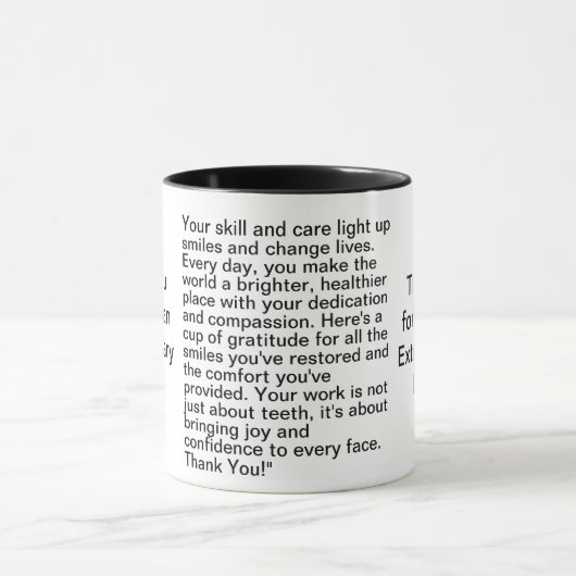 Tandarts dank u bericht mok (Midden)