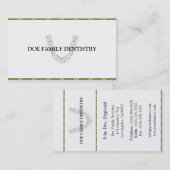 Tandarts DDS Tandheelkundige Kantoor Tanden Goud P Visitekaartje (Voorkant / Achterkant)