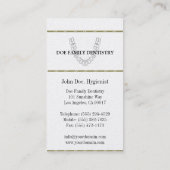 Tandarts DDS Tandheelkundige Kantoor Tanden Goud P Visitekaartje (Achterkant)