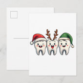 Tandarts Dental Christmas Santa Floss kerstboom Aankondigingskaart (Voorkant / Achterkant)