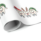 Tandarts Dental Christmas Santa Floss kerstboom Cadeaupapier (Rol Hoek)