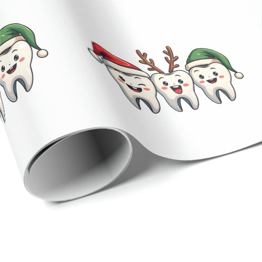 Tandarts Dental Christmas Santa Floss kerstboom Cadeaupapier (Rol Hoek)