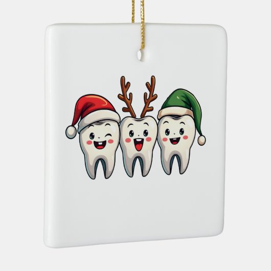 Tandarts Dental Christmas Santa Floss kerstboom Keramisch Ornament (Rechts)