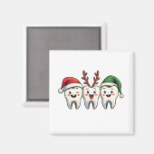 Tandarts Dental Christmas Santa Floss kerstboom Magneet (Voorkant / Achterkant)