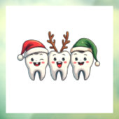 Tandarts Dental Christmas Santa Floss kerstboom Raamsticker (Vel 3)