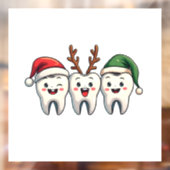 Tandarts Dental Christmas Santa Floss kerstboom Raamsticker (Vel 2)