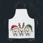 Tandarts Dental Christmas Santa Floss kerstboom Schort<br><div class="desc">Floss Christmas Design,  Christmas Floss Graphic,  Tandheelkundige Vakantie Kunst,  Tanden met Kerstmuts,  Tandarts Christmas Design,  Feestelijke Tandheelkundige Kunst,  Floss met Kerstmuts,  Kerst Tandheelkundige Thema,  Vakantie Floss Design,  Santa Hat Floss Graphic</div>