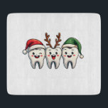 Tandarts Dental Christmas Santa Floss kerstboom Snijplank<br><div class="desc">Floss Christmas Design,  Christmas Floss Graphic,  Tandheelkundige Vakantie Kunst,  Tanden met Kerstmuts,  Tandarts Christmas Design,  Feestelijke Tandheelkundige Kunst,  Floss met Kerstmuts,  Kerst Tandheelkundige Thema,  Vakantie Floss Design,  Santa Hat Floss Graphic</div>