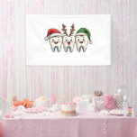 Tandarts Dental Christmas Santa Floss kerstboom Spandoek<br><div class="desc">Floss Christmas Design,  Christmas Floss Graphic,  Tandheelkundige Vakantie Kunst,  Tanden met Kerstmuts,  Tandarts Christmas Design,  Feestelijke Tandheelkundige Kunst,  Floss met Kerstmuts,  Kerst Tandheelkundige Thema,  Vakantie Floss Design,  Santa Hat Floss Graphic</div>