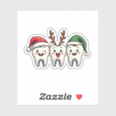 Tandarts Dental Christmas Santa Floss kerstboom Sticker (Vel)