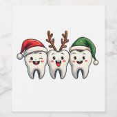 Tandarts Dental Christmas Santa Floss kerstboom Wijn Etiket (Enkel label)