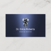 Tandarts Diamant Tand Moderne Marine Blauw Tandhee Visitekaartje (Voorkant)