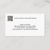 Tandarts die de tanden van patiënten inspecteert visitekaartje (Achterkant)