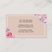 Tandarts Elegant Bloemen Roos Gouden Tand Tandverz Visitekaartje (Achterkant)