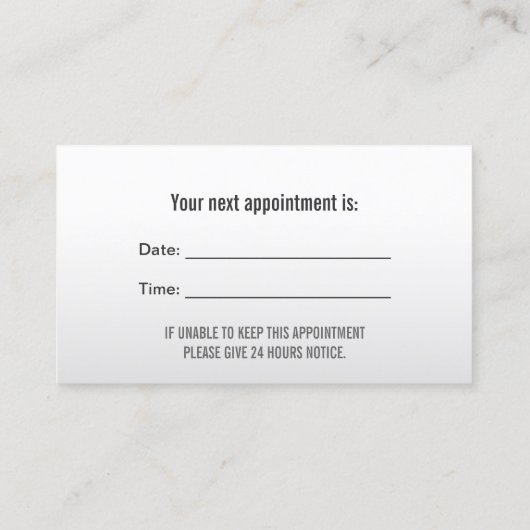 Tandarts Elegant Metaal Tandheelkundige Afspraak Afsprakenkaartje (Achterkant)