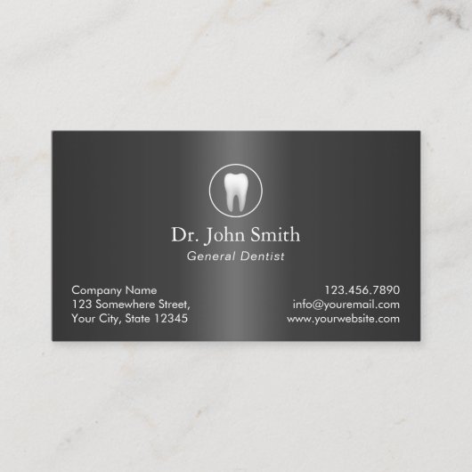 Tandarts Elegant Metaal Tandheelkundige Afspraak Afsprakenkaartje (Voorkant)