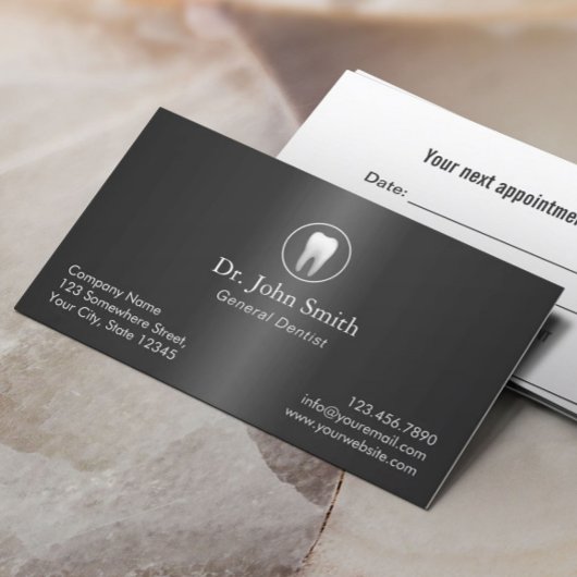 Tandarts Elegant Metaal Tandheelkundige Afspraak Afsprakenkaartje