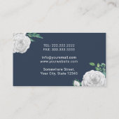 Tandarts Elegant Wit Bloemen Tandheelkundige Zorg  Visitekaartje (Achterkant)