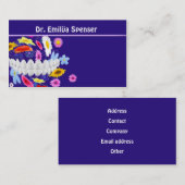 Tandarts Flower Spin Blue Visitekaartje (Voorkant / Achterkant)