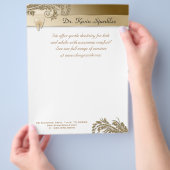 Tandarts Flyer Tand Logo Gouden Bladeren Glitters (Hand)