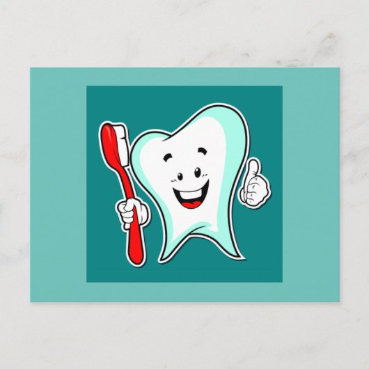 Tandarts gelukkige tand briefkaart (Voorkant)