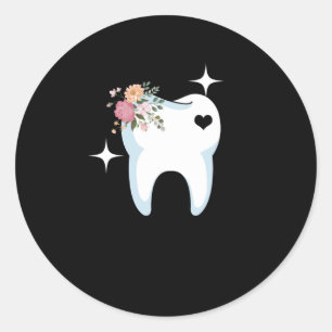 Tandarts Gift Tand Ronde Sticker