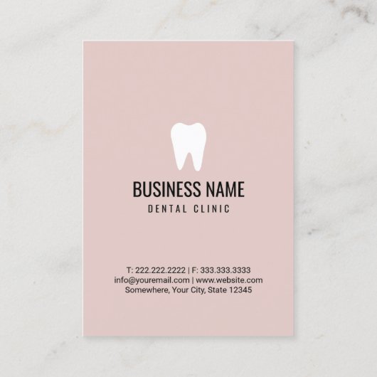 Tandarts Girly Pastel Roze Tandheelkundige Afspraa Afsprakenkaartje (Achterkant)