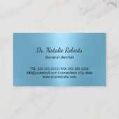 Tandarts Glimlach Tand Moderne Lichtblauwe Tandhee Visitekaartje (Achterkant)