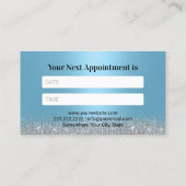 Tandarts Glitter Tand Blauw & Zilver Tandkliniek Afsprakenkaartje (Achterkant)