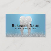 Tandarts Glitter Tand Blauw & Zilver Tandkliniek Afsprakenkaartje (Voorkant)
