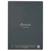 Tandarts Gouden Tand Donkerblauw Grijs Modern Klembord (Achterkant)