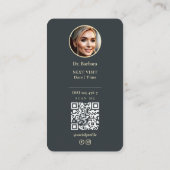 Tandarts Gouden Tand Donkerblauw Grijs Modern Visitekaartje (Achterkant)