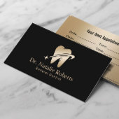 Tandarts Gouden Tand Logo Professioneel Zwart Tand Afsprakenkaartje