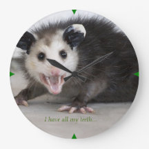 tandarts grappig opossum fotoklok