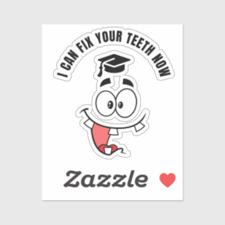 TANDARTS GRAPPIGE AFSTUDEERSTICKER STICKER