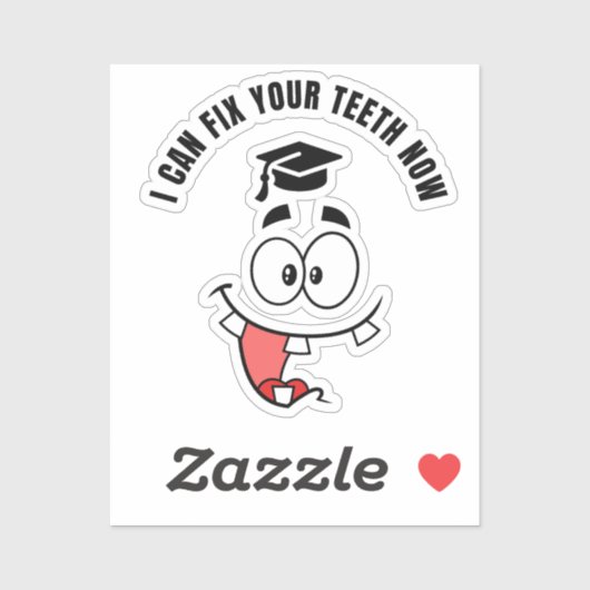 TANDARTS GRAPPIGE AFSTUDEERSTICKER STICKER (Vel)