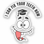 TANDARTS GRAPPIGE AFSTUDEERSTICKER STICKER (Voorkant)