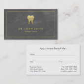 Tandarts Grijs Canvas Gouden Lijst & Tand Afsprakenkaartje (Voorkant / Achterkant)