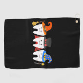 Tandarts Halloween Tanden Tand Golfhanddoek (Horizontaal)