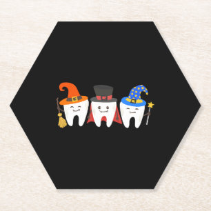 Tandarts Halloween Tanden Tand Kartonnen Onderzetters