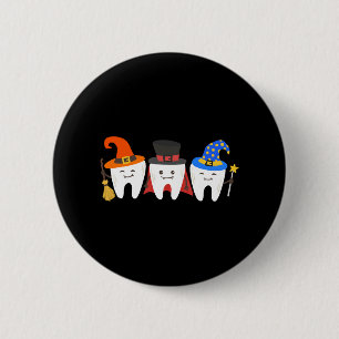 Tandarts Halloween Tanden Tand Ronde Button 5,7 Cm