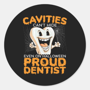 Tandarts Halloween Trick or treat Tandheelkunde Ronde Sticker