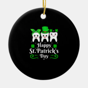 Tandarts Happy St Patrick's Day tandheelkundige as Keramisch Ornament