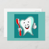 Tandarts Happy Tand Briefkaart (Voorkant / Achterkant)