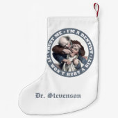 TANDARTS humor aangepaste naam Kerstkous Kleine Kerstsok (Achterkant)