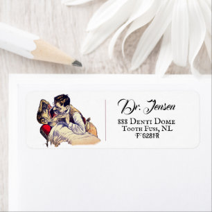 Tandarts Humor Horror Illustratie Vintage Etiket