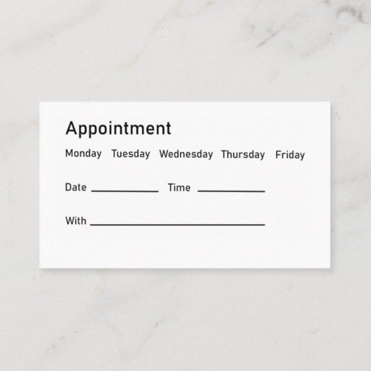 Tandarts Kantoor afspraak Sjabloon ontwerp Visitekaartje (Achterkant)